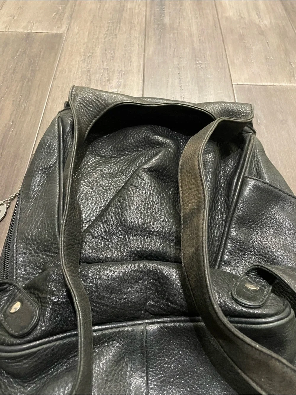 Ellington Leather Goods Black Leather Backpack Convertible Shoulder Bag Vintage